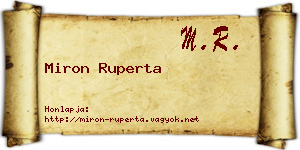 Miron Ruperta névjegykártya